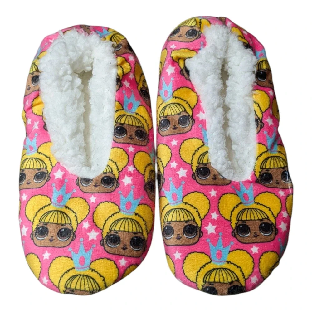 L.O.L. Kids Slippers - Cute L.O.L Characters - Fuzzy inside- Grippy bottoms